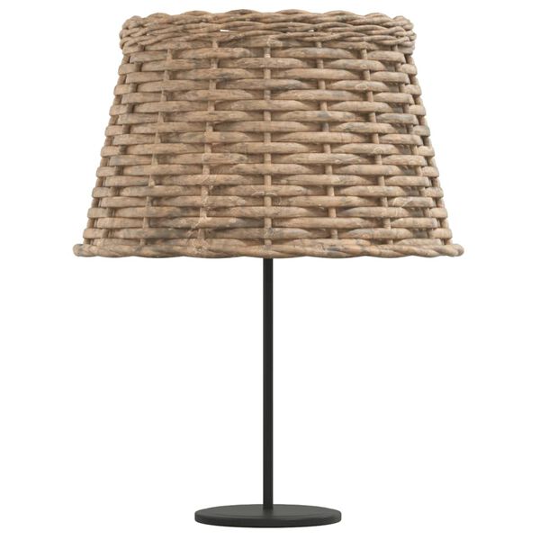 vidaXL Lamp Shade Brown Wicker, Iron Ø15.0 x 9.1 in Decorative Inlays