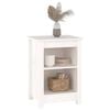 vidaXL Bedside Cabinet Set of 2 White Solid Pine Wood