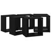 vidaXL Cube Shelf Set of 6 Black Engineered wood 10.2 x 5.9 x 10.2 in
