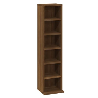 vidaXL CD Cabinet Brown Oak 8.3"x7.9"x34.6" Engineered Wood