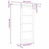 vidaXL Sliding Door White and Black 32.68 x 79.53 in Solid Pine Wood