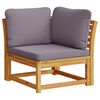 vidaXL Garden Lounge Set Dark Grey, Acacia Wood Solid Acacia Wood, Polyester