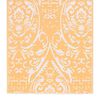 vidaXL Outdoor Carpet Orange and White Polypropylene (PP) 63.0 x 90.6 in