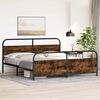 vidaXL Bed Frame Smoked oak Steel, engineered wood Super King Bed Frame