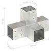 vidaXL Post Connectors 4 pcs X Shape Galvanised Metal 3.19x3.19"
