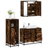 vidaXL Bathroom Furniture Set Smoked Oak Engineered wood Three-piece set