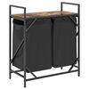 vidaXL Laundry Basket 2 Compartments with Shelf Smoked Oak