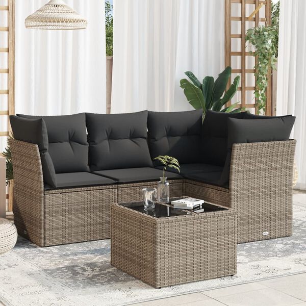 vidaXL Garden Sofa Set Grey