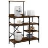 vidaXL Baker's Rack Smoked Oak 35.4"x15.7"x52" Engineered Wood and Metal