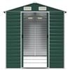 vidaXL Garden Shed Green Galvanized steel Large Garden Shed