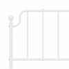 vidaXL Bed Frame White Powder-Coated Steel Queen Modern Bed Frame