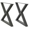 vidaXL Dining Table Legs 2 pcs Anthracite 35.4x(28.3-28.9)" Steel
