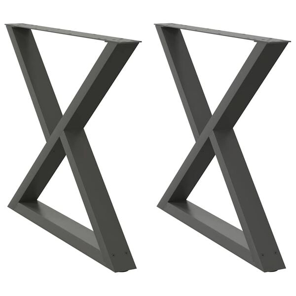 vidaXL Dining Table Legs 2 pcs Anthracite 35.4x(28.3-28.9)" Steel