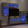 vidaXL 5 Piece TV Wall Units with LED Gray Sonoma Engineered Wood