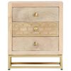 vidaXL Bedside Cabinet Natural and gold