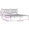 vidaXL Bed Frame White Steel Full Bed Frame Rectangular Modern