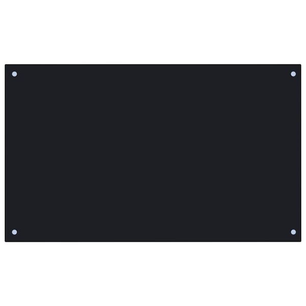 vidaXL Kitchen Backsplash Black 39.4"x23.6" Tempered Glass