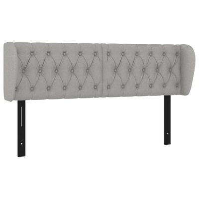 vidaXL Headboard with Ears Light Gray 57.9"x9.1"x30.7"/34.6" Fabric