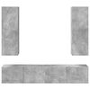 vidaXL TV Cabinet Set of 4 Concrete Grey Engineered Wood Medium