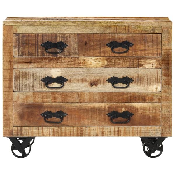 vidaXL Sideboard Brown Solid rough mango wood, cast iron Medium