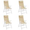 vidaXL Highback Chair Cushion Set of 4 Beige