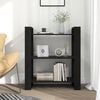 vidaXL Book Cabinet Black Solid Pine Wood Medium Book Cabinet