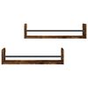 vidaXL Wall Shelf Set of 2 Smoked oak Engineered wood, steel 23.6 in