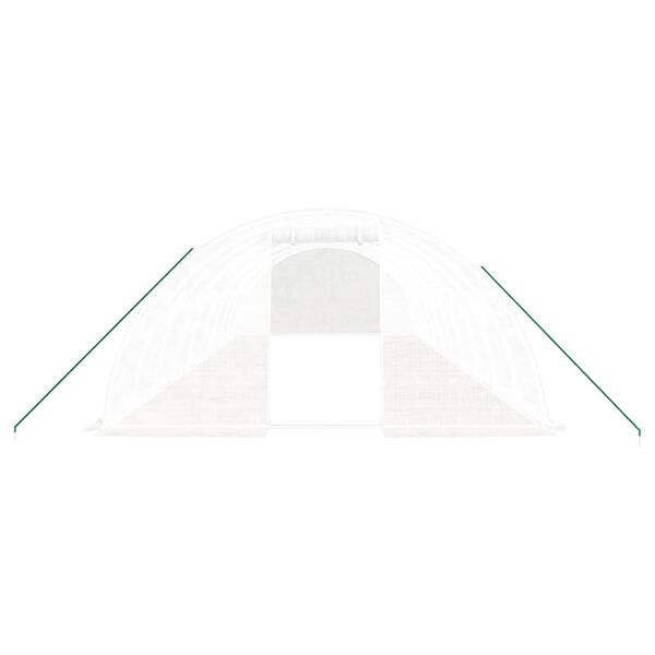 vidaXL Greenhouse White Polyethylene, Galvanized steel Large Durable