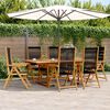 vidaXL Garden Dining Set Black Solid acacia wood, Polypropylene Large