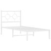 vidaXL Bed Frame White Powder-coated steel Small Single Metal Bed Frame