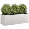 vidaXL Planter Silver Stainless Steel Large Decorative Inlays Planter