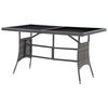 vidaXL Garden Table Grey Poly Rattan Large UV-resistant materials