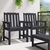 vidaXL Garden Dining Chair 2 pcs Black 65.5 x 59 x 88cm HDPE