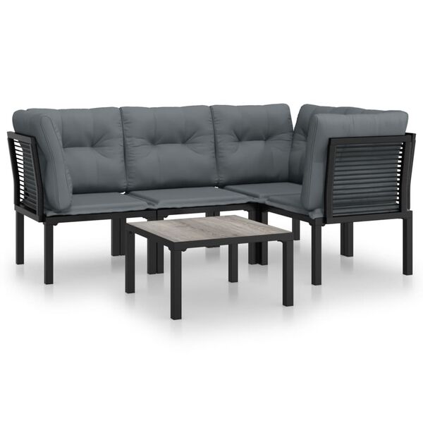 vidaXL Garden Lounge Set Black, Dark Grey