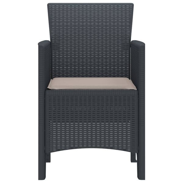 vidaXL Garden Chair 4 pcs Anthracite 20.87 x 19.29 x 33.46 in