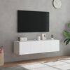 vidaXL TV Wall Cabinet Set of 2 White Engineered wood Lights