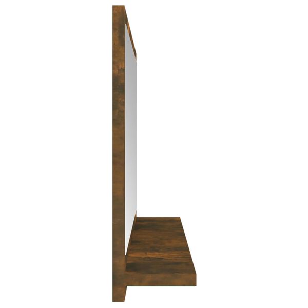 vidaXL Mirror Smoked Oak Engineered wood, acrylic 15.7 x 4.1 x 14.6 in