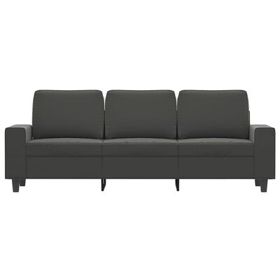 vidaXL 3-Seater Sofa Dark Gray 70.9" Microfiber Fabric