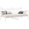vidaXL Daybed Frame with Headboard White Twin Steel