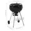 vidaXL Kettle Charcoal BBQ Grill 28.7"x22.8"x37.8" Steel