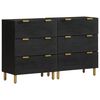 vidaXL Sideboard Black Engineered wood, Solid mango wood, Brass Medium