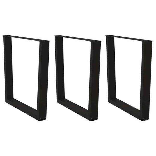 vidaXL Dining Table Leg Black Powder-Coated Steel Medium