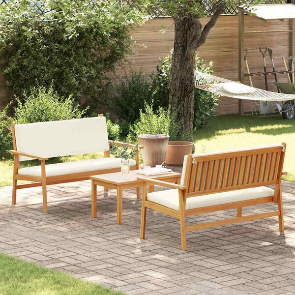 vidaXL Garden Sofa Set 3 pcs Brown 47.24 x 25.79 x 31.10 in