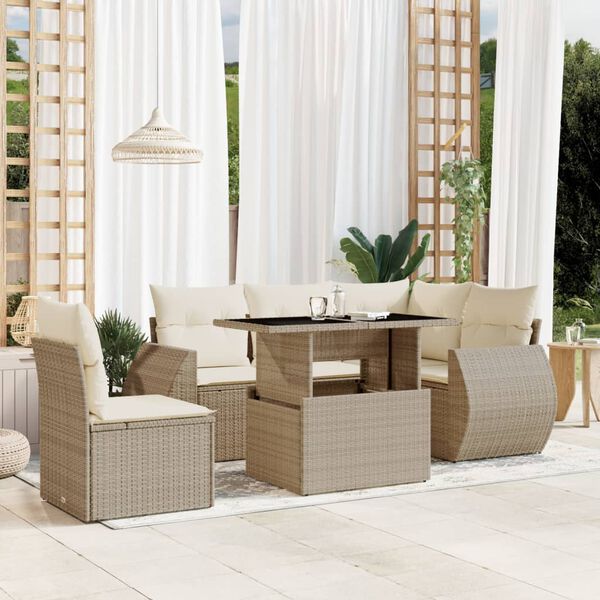 vidaXL Garden Sofa Set Beige