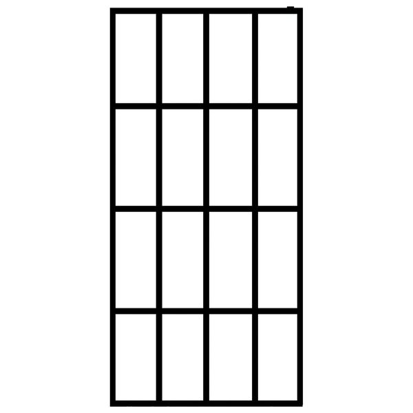 vidaXL Walk-in Shower Wall with Shelf Black 35.4"x76.8" ESG Glass&Aluminum