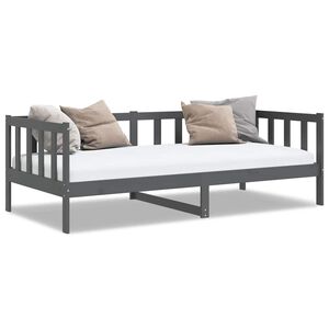vidaXL Day Bed Grey Solid pine wood 35.4x78.7 in