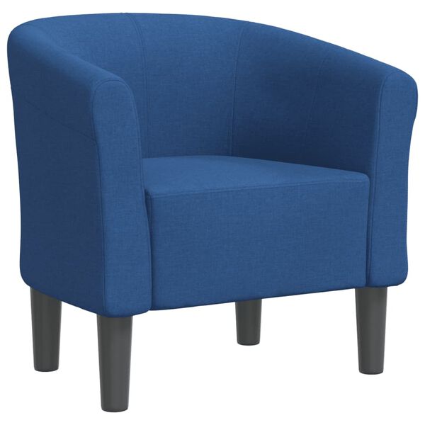 vidaXL Tub Chair Blue Fabric (100% polyester), pinewood, plywood, plastic
