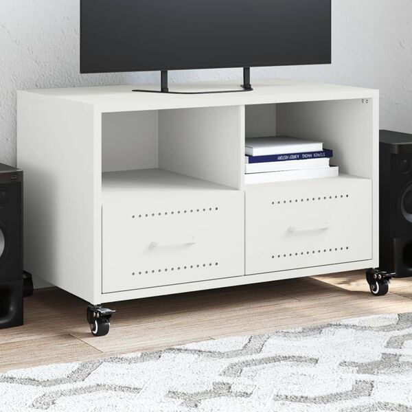 vidaXL TV Cabinet White Cold-rolled steel Medium TV Cabinet