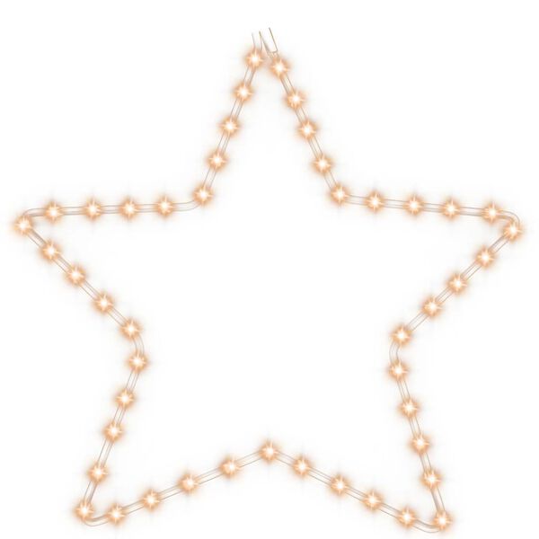 vidaXL Christmas Star Figure Warm white Steel Medium Star-shaped