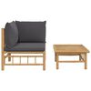 vidaXL Garden Lounge Set Natural Bamboo Bamboo Compact Modular
